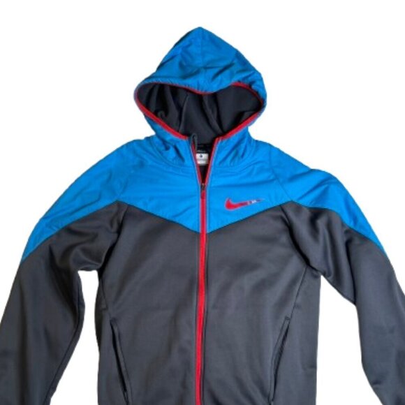NIKE Therma-Fit Full Zipper Jacket Hoodie Size S Teal Orange #1416-6 - Picture 2 of 10